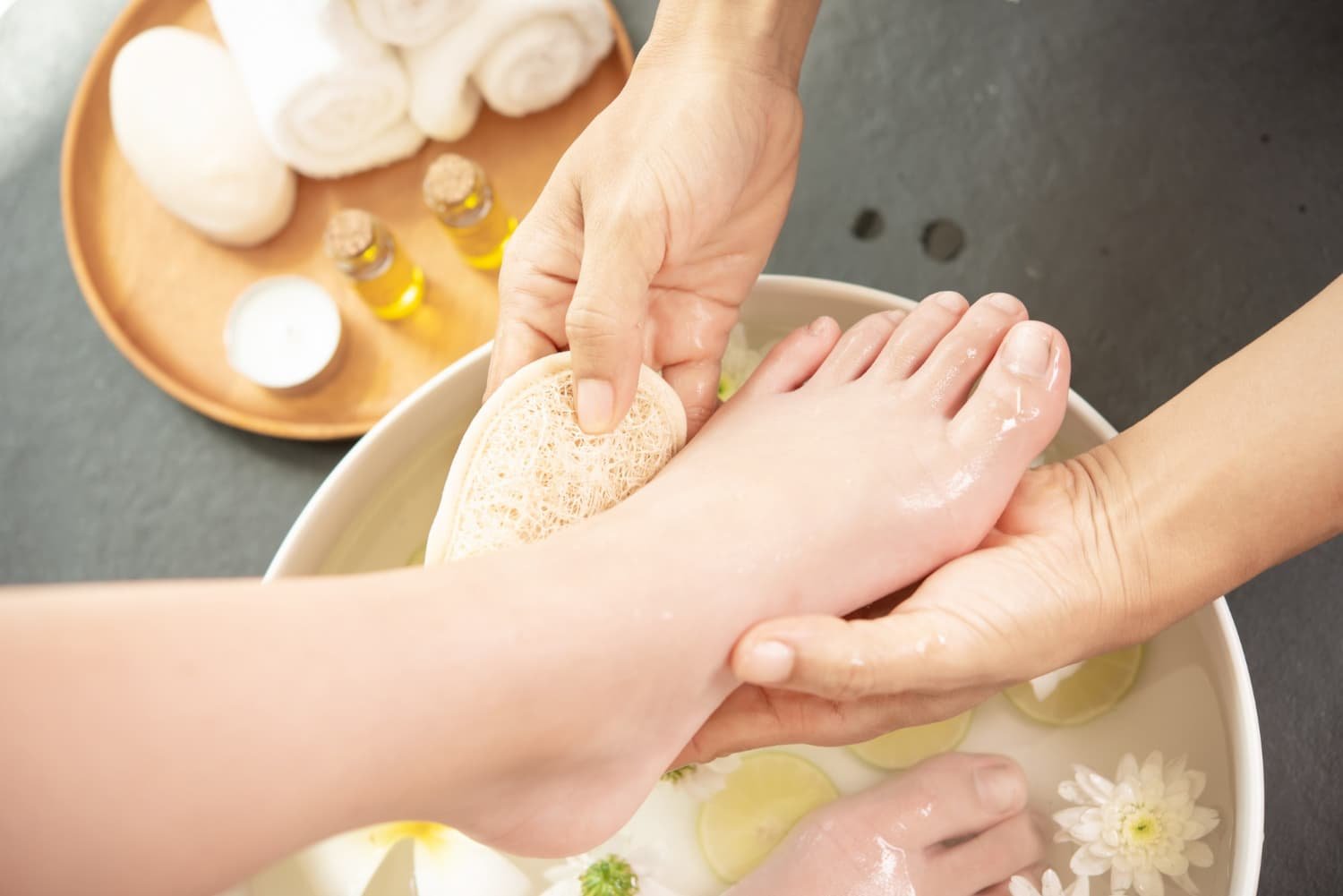 Servicio de pedicura spa relajante